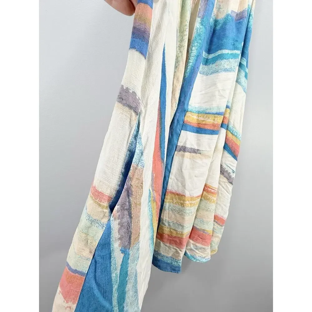 FREE PEOPLE PAINTED STRIPE MINI BOHO FESTIVAL DRESS Size Small